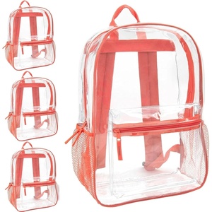 image:imageTrail maker Bulk Clear Backpacks Wholesale for School 24 Pack Clear Backpacks for Boys Girls School Stadium Travel Assorted Colors PackCoral Pack