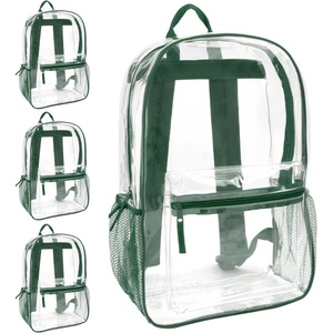 image:imageTrail maker Bulk Clear Backpacks Wholesale for School 24 Pack Clear Backpacks for Boys Girls School Stadium Travel Assorted Colors PackGreen Pack