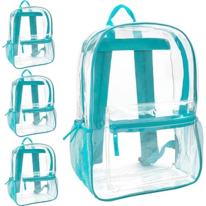image:imageTrail maker Bulk Clear Backpacks Wholesale for School 24 Pack Clear Backpacks for Boys Girls School Stadium Travel Assorted Colors PackTurquoise Pack