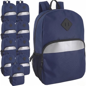 image:imageTrail maker Bulk Kids Reflective Backpack Wholesale 24 Pack Backpacks with Side Pockets Padded 10 Colors PackNavy
