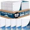 image:imageTrail Maker 50 Pack Bulk Filler Paper College Ruled 8 x 1012 Inch College Ruled Paper 3 Hole Punch Loose Leaf Notebook Paper for 3 Ring Binders 5000 sheets totalCollege Ruled