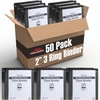 image:image50 Pack 2 Inch Binders 3 Ring Hardcover Binders in Bulk with Clear View Cover Pockets for Classroom Office Portfolios  Bulk School Teacher Office Supplies Black Only PackBlack Only Pack