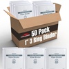 image:imageTrail Maker 1 inch Binders 50 Pack 3 Ring Hardcover Binders in Bulk with Clear View Cover Pockets for Classroom Office Portfolios  Bulk School Teacher Office Supplies White Only PackWhite Only Pack