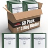 image:imageTrail Maker 1 inch Binders 50 Pack 3 Ring Hardcover Binders in Bulk with Clear View Cover Pockets for Classroom Office Portfolios  Bulk School Teacher Office Supplies White Only PackGreen Only Pack