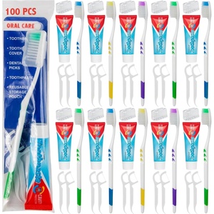 image:image100 Bulk Toothbrushes Individually Wrapped with Toothpaste Covers Picks  Soft Disposable Toothbrushes with Toothpaste Built in Individually Wrapped Oral Hygiene Kits for Travel Homeless Bulk