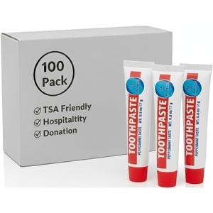 image:image100 Pack 60 oz Peppermint Travel Size Toothpaste  Hospitality Hotel Travel Donation Homeless Charity 100 Tubes 60 Ounce Each021 Ounce 100 Pack