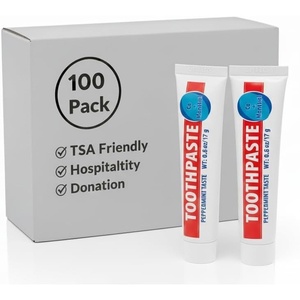 image:image100 Pack 60 oz Peppermint Travel Size Toothpaste  Hospitality Hotel Travel Donation Homeless Charity 100 Tubes 60 Ounce Each060 Ounce 100 Pack