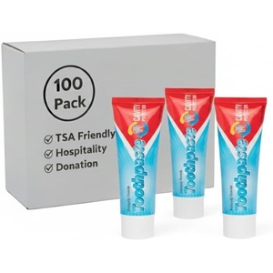 image:image100 Pack 60 oz Peppermint Travel Size Toothpaste  Hospitality Hotel Travel Donation Homeless Charity 100 Tubes 60 Ounce Each3 Ounce 100 Pack