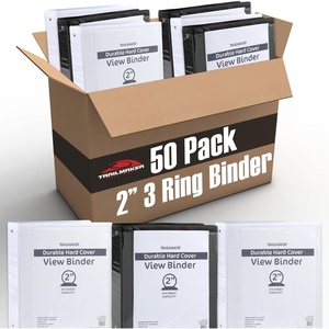 image:image50 Pack 2 Inch Binders 3 Ring Hardcover Binders in Bulk with Clear View Cover Pockets for Classroom Office Portfolios  Bulk School Teacher Office Supplies Black Only PackBlack  White Mix Pack