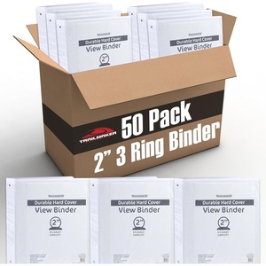 image:image50 Pack 2 Inch Binders 3 Ring Hardcover Binders in Bulk with Clear View Cover Pockets for Classroom Office Portfolios  Bulk School Teacher Office Supplies Black Only PackWhite Only Pack