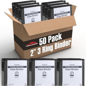 image:image50 Pack 2 Inch Binders 3 Ring Hardcover Binders in Bulk with Clear View Cover Pockets for Classroom Office Portfolios  Bulk School Teacher Office Supplies Black Only PackBlack Only Pack