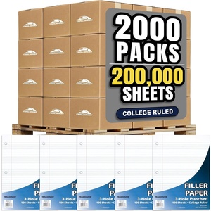 image:imageTrail Maker 50 Pack Bulk Filler Paper College Ruled 8 x 1012 Inch College Ruled Paper 3 Hole Punch Loose Leaf Notebook Paper for 3 Ring Binders 5000 sheets totalCollege Ruled