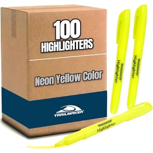 image:imageTrail maker Bulk Highlighters 300 Count  Orange Yellow amp Green Bright Highlighter Set  School amp Classroom Supplies Bulk Pack for Teachers Students Kids amp Office Use 100 Packs of 3 ColorsYellow