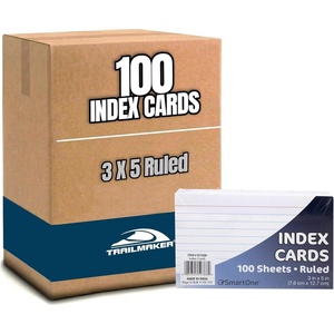 image:imageTrailmaker 100 Pack Index Cards Bulk Pack 10000 Ruled 3 x 5 Note Cards 100 Packs of 100 Flash Cards for Studying Note Taking Presentations College High School Classroom amp Office Supplie