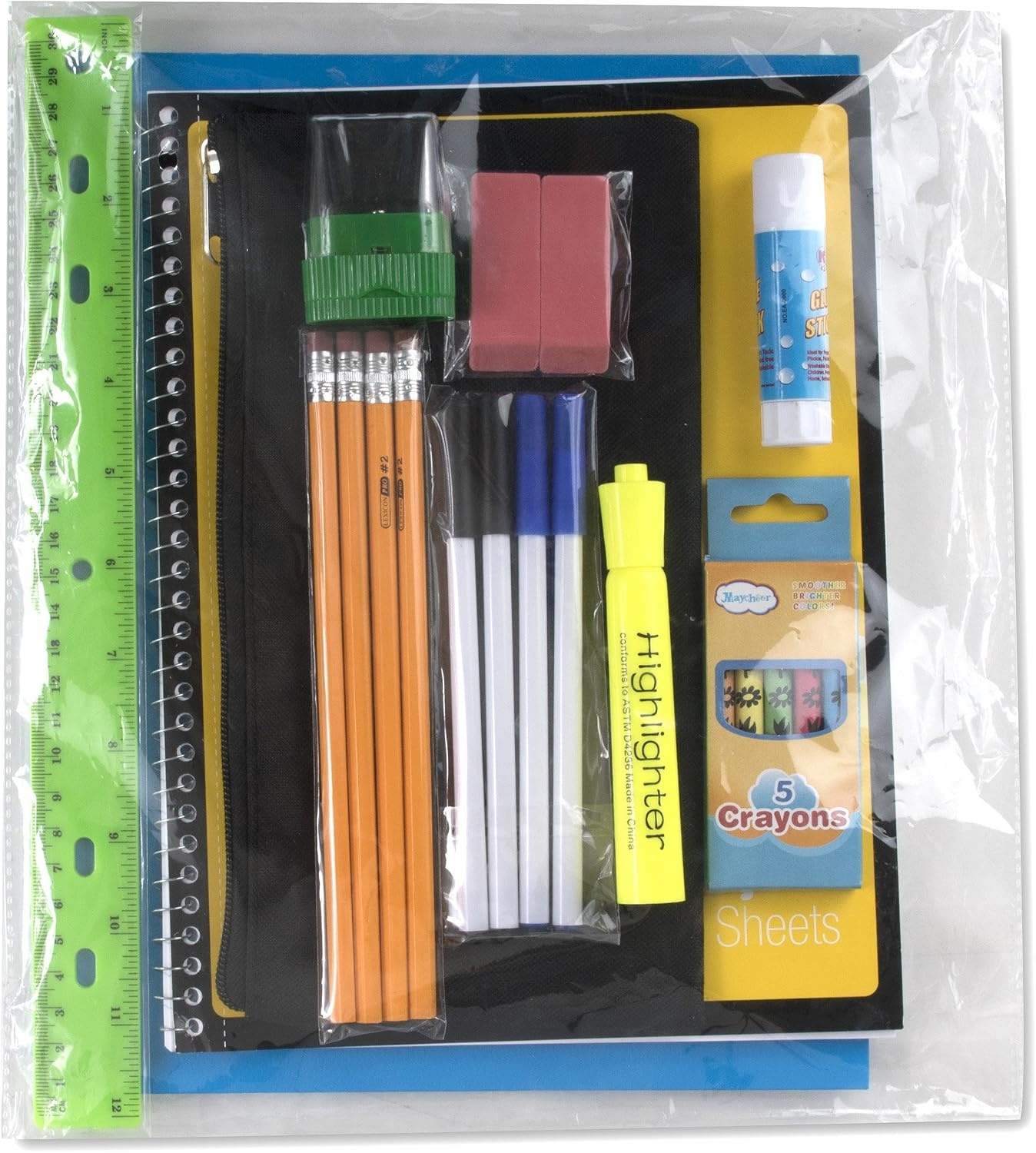 image:image24 Pack Bulk Backpacks with School Supplies for Kids  Trailmaker Wholesale Backpack and School Supplies KitsAssorted Colors Pack