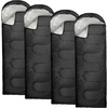 image:image10 Pack Sleeping Bags for Adults Cold Weather Bulk for Homeless People 4 Seasons Warm or Cold Lightweight Indoor Outdoor Backpacking CampingSolid Black Hooded