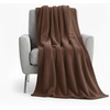 image:image50x60 Throw Blankets Ultra Soft Hypoallergenic Fleece Fall Throw Blanket for Livingroom Couch Chair Bed BlackChestnut Brown