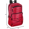 image:imageTrail maker Deluxe See Through Mesh Backpack with Bungee Cord amp Adjustable Padded Straps for Swimming Travel AquaRed