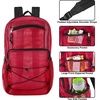 image:imageTrail maker Deluxe See Through Mesh Backpack with Bungee Cord amp Adjustable Padded Straps for Swimming Travel AquaRed