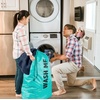 image:imageWashable Drawstring Laundry Bags 2 Pack Extra Large Heavy Duty College Dorm Dirty Laundry Clothes Travel Bag and Gym Clothes Bag for Guys and Girls Turquoise Wash MeTurquoise Wash Me