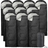 image:image10 Pack Sleeping Bags for Adults Cold Weather Bulk for Homeless People 4 Seasons Warm or Cold Lightweight Indoor Outdoor Backpacking CampingSolid Black Hooded