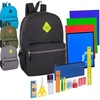 image:imageTrail maker Wholesale 19 Inch Backpacks With Water Bottle Holder amp 30 Piece School Supplies Kits in Bulk 12 Pack BundlesMixed Set
