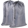 image:imageWashable Drawstring Laundry Bags 2 Pack Extra Large Heavy Duty College Dorm Dirty Laundry Clothes Travel Bag and Gym Clothes Bag for Guys and Girls Turquoise Wash MeGrey