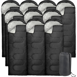 image:image10 Pack Sleeping Bags for Adults Cold Weather Bulk for Homeless People 4 Seasons Warm or Cold Lightweight Indoor Outdoor Backpacking CampingSolid Black Hooded
