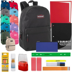 image:image24 Pack Bulk Backpacks with School Supplies for Kids  Trailmaker Wholesale Backpack and School Supplies KitsAssorted Colors Pack