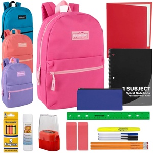 image:image24 Pack Bulk Backpacks with School Supplies for Kids  Trailmaker Wholesale Backpack and School Supplies KitsGirls Colors Pack