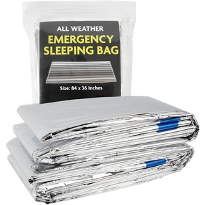 image:imageMylar Emergency Thermal Blanket Sleeping Bag for Survival 2 Pack Thick Reusable Mylar Space Blankets Bulk 84L x 36W Emergency Foil Blankets for Camping Warmth Runners Spa First Responders2