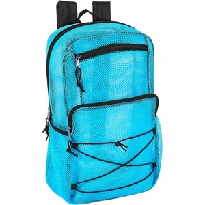 image:imageTrail maker Deluxe See Through Mesh Backpack with Bungee Cord amp Adjustable Padded Straps for Swimming Travel AquaAqua