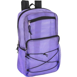 image:imageTrail maker Deluxe See Through Mesh Backpack with Bungee Cord amp Adjustable Padded Straps for Swimming Travel AquaLavender