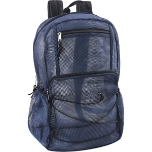 image:imageTrail maker Deluxe See Through Mesh Backpack with Bungee Cord amp Adjustable Padded Straps for Swimming Travel AquaNavy