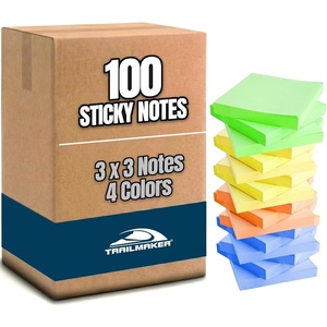 image:imageTrailmaker 100 Pack Sticky Notes Bulk Set 3x3 Self Stick Memo Pads with 100 Sheets Each Sticky Notes for Classrooms Offices School Supplies amp Organization YellowMulticolor Pack