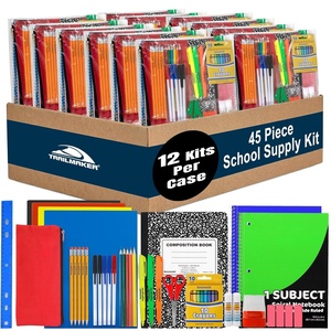 image:imageBulk Elementary School Supply Kits 12 Packs of 45 Piece Wholesale School Supplies for Kids Includes Folders Notebooks Pencils Pens and Much More