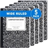 image:imageTrail maker 5 Pack Composition Notebooks Wide Ruled Marble Cover 200 Pages 100 Sheets 975 x 725 Bulk School Supplies for Classroom Office amp School Donations5 pack