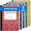 image:imageTrail maker 5 Pack Composition Notebooks Colored Wide Ruled Marble Cover 200 Pages 100 Sheets 975 x 725 Bulk School Supplies for Classroom Office amp School Donations5 pack