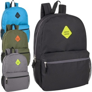 image:imageTrail maker 24 Pack 19 Inch Backpacks for Commute Travel Donation Black  Classic unisex design padded shoulder strap Side mesh water bottle pocket top carry handle Zipper Pocket gym travel bookbagsColor Pack 1