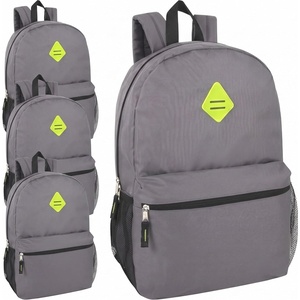 image:imageTrail maker 24 Pack 19 Inch Backpacks for Commute Travel Donation Black  Classic unisex design padded shoulder strap Side mesh water bottle pocket top carry handle Zipper Pocket gym travel bookbags24 Pack Gray